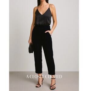 PatBo High Waist Velvet Trouser 10 Blue NWT